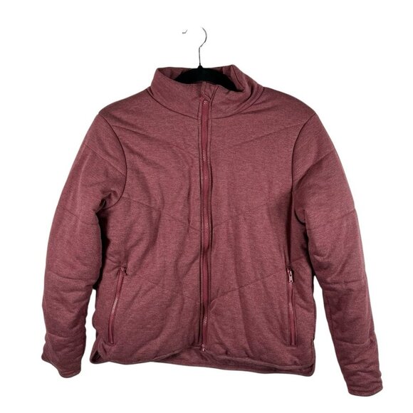 THREE DOTS‎ Jacket Sweatshirt Red Full Zip Quilted Pockets Women’s Size Medium - Picture 1 of 8